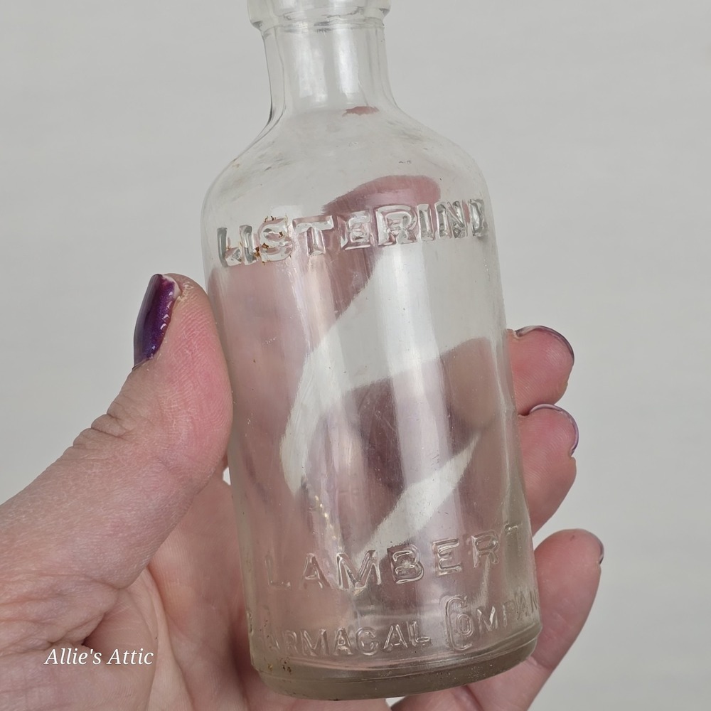 6 Apothecary Jars Bottles Vintage Pharmacy Glass Embossed Listerine Citrate Lot - Picture 8 of 13